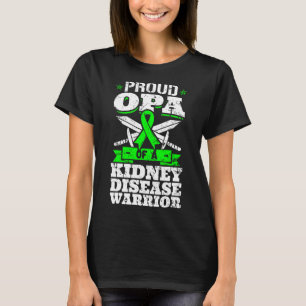 Opa van een Nierziekte Warrior Awareness Opa T-shirt