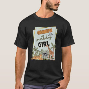 Opa van het Birthday Girl Safari-thema T-shirt