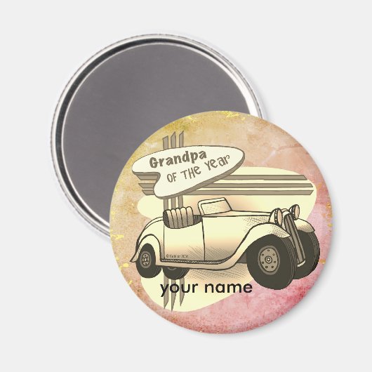 Opa van het jaar magneet (Voorkant / Achterkant)
