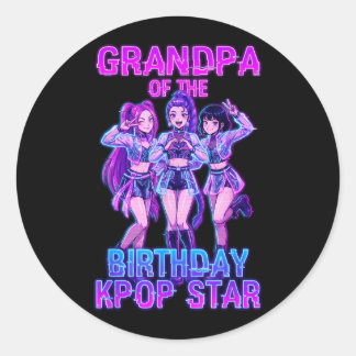 Opa van het jarige meisje K-pop ster Koreaanse Pop Ronde Sticker