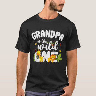 Opa van het Wilde One Zoo Birthday Safari Oerwoud T-shirt