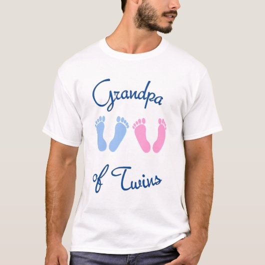 Opa van Twin Babies Voetafdrukken T-shirt (Voorkant)