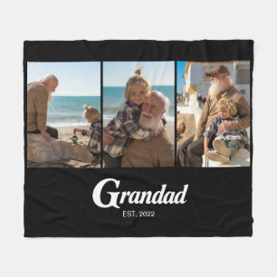 Opa Vastgestelde Script Black 3 Foto Fleece Deken