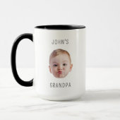 Opa Verjaardag, Baby Gezicht Dady Gift, Aangepast  Mok (Links)