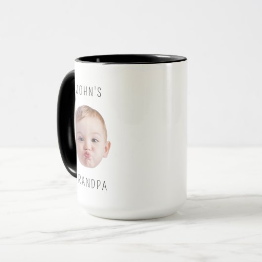 Opa Verjaardag, Baby Gezicht Dady Gift, Aangepast  Mok (Voorkant links)