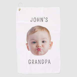Opa verjaardag, babyface papa cadeau, aangepast ge golfhanddoek