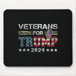 Opa Veterans voor Trump 2024 Amerikaanse vlag Camo Muismat