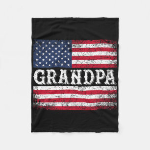 Opa Vintage Usa Vlag Patriottisch 4 Juli Fleece Deken