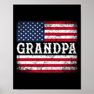 Opa Vintage Usa Vlag Patriottisch 4 Juli Poster