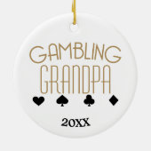 Opa voor gokken keramisch ornament (Achterkant)