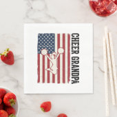 Opa vrolijk patriottisch vintage vlag shirt ontwer servet (Insitu)