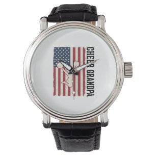 Opa vrolijk vaderlandslievend vintage vlag shirt o horloge