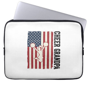Opa vrolijk vaderlandslievend vintage vlag shirt o laptop sleeve