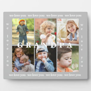 Opa We houden van je zes fotocollage Plaque Fotoplaat