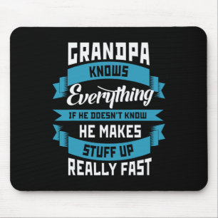 Opa weet alles grappig Vader & #; s Day Kosten Muismat