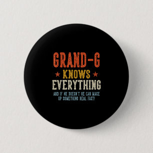 Opa weet alles vaderdag retro ronde button 5,7 cm