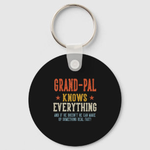 Opa weet alles vaderdag retro sleutelhanger