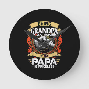 Opa zijn is een eer om Pa te zijn is onwrikbaar Ronde Klok