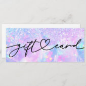  opaal achtergrond nep glitters cadeaubon (Voorkant / Achterkant)