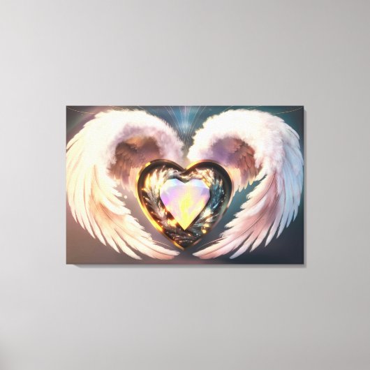 *~* Opaal Hart Engel Vleugels Topaz AP78 Canvas Afdruk (Voorkant)