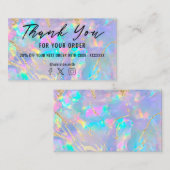 opal arrière - plan faux feuille merci carte de vi (Devant / Derrière)