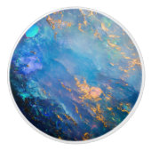 Opal Blue Gem Pattern Keramische Knop (Voorkant)