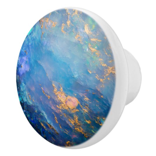 Opal Blue Gem Pattern Keramische Knop (Rechts)