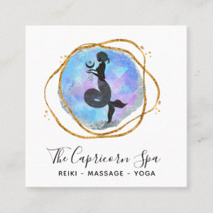 *~* Opal Capricorn Mermaid Gold Geometric Goddess Vierkante Visitekaartje
