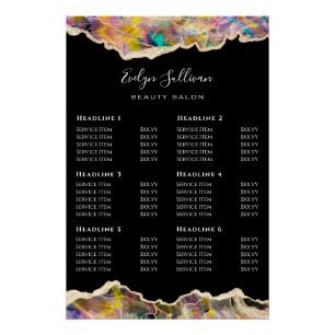 Opal Design op zwarte prijslijst Glossy Perfect Poster