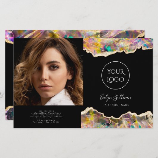 opal design sur brochure bifold noir (Devant / Derrière)