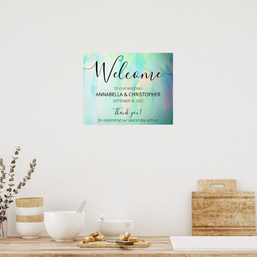 Opal Elegant Affiche de bienvenue moderne (Cuisine)