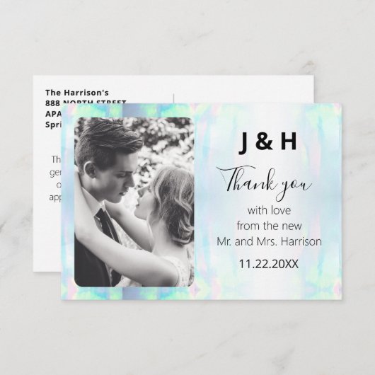 Opal Elegant Merci photo moderne (Devant / Derrière)