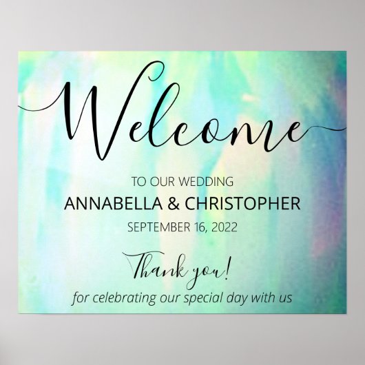 Opal Elegant Modern Welkomstteken Poster (Voorkant)