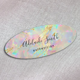 Opal en faux gouden folie aderen naam tag