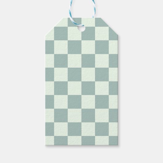Opal en Honeydew Checkerboard Cadeaulabel (Voorkant)