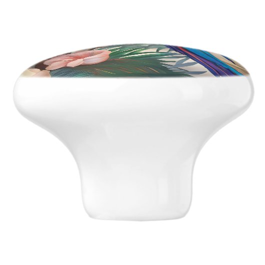 Opal Essence Parrot Keramische Knop (Zijkant)