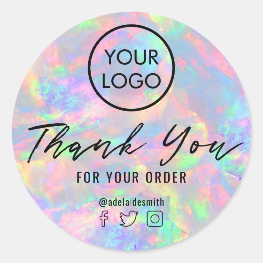Opal Gem Texture Dank u Ronde Sticker (Voorkant)