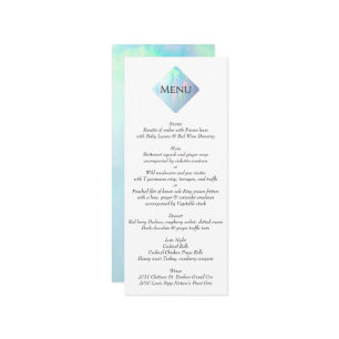 Opal Gemstone Elégant Menu Moderne