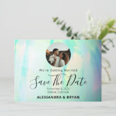 Opal Gemstone Elegant Save The Date (Staand voorkant)