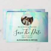 Opal Gemstone Elegant Save The Date (Voorkant / Achterkant)