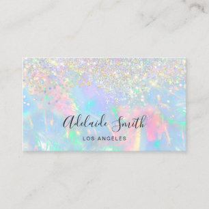 opal gemstone faux glitter visitekaartje
