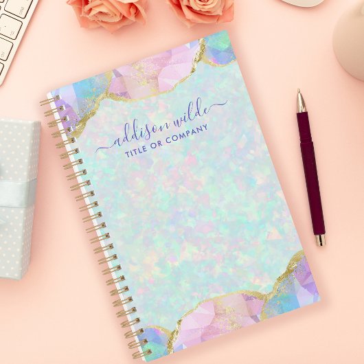 Opal Gemstone Pastel Iridescent Modern Business Planner