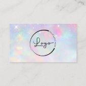 Opal Glitter Minimalist QR Code Visitekaartje (Achterkant)