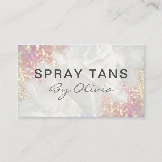 Opal Glitter Spray Tanning Service Visitekaartje (Voorkant)