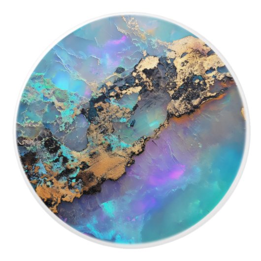 Opal Gold Gem Pattern Keramische Knop (Voorkant)