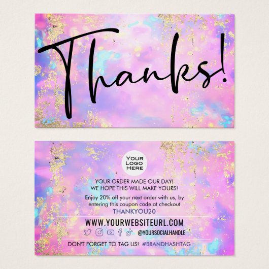 Opal Gold-klant - coupon code invoegen Visitekaartje (Voorkant /achterkant)