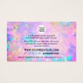 Opal Gold-klant - coupon code invoegen Visitekaartje (Achterkant)