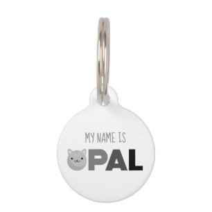 Opal Grey of Ginger Cat Pet ID Tag Huisdierpenning