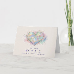 Opal Hart Geboortesteen Kaart