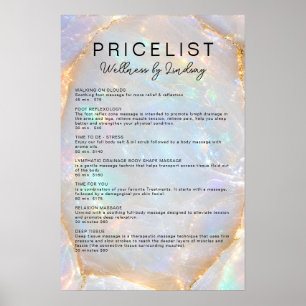Opal Holografische Marmeren Salon Prijslijst Poster